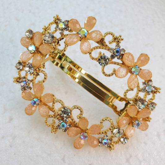 Yellow gold barrette*Metal golden hair clip*Crystals/rhinestones hair pin*Hair jewelry*Stylish gift*Gift for mom*Trendy jewelry*Best gift