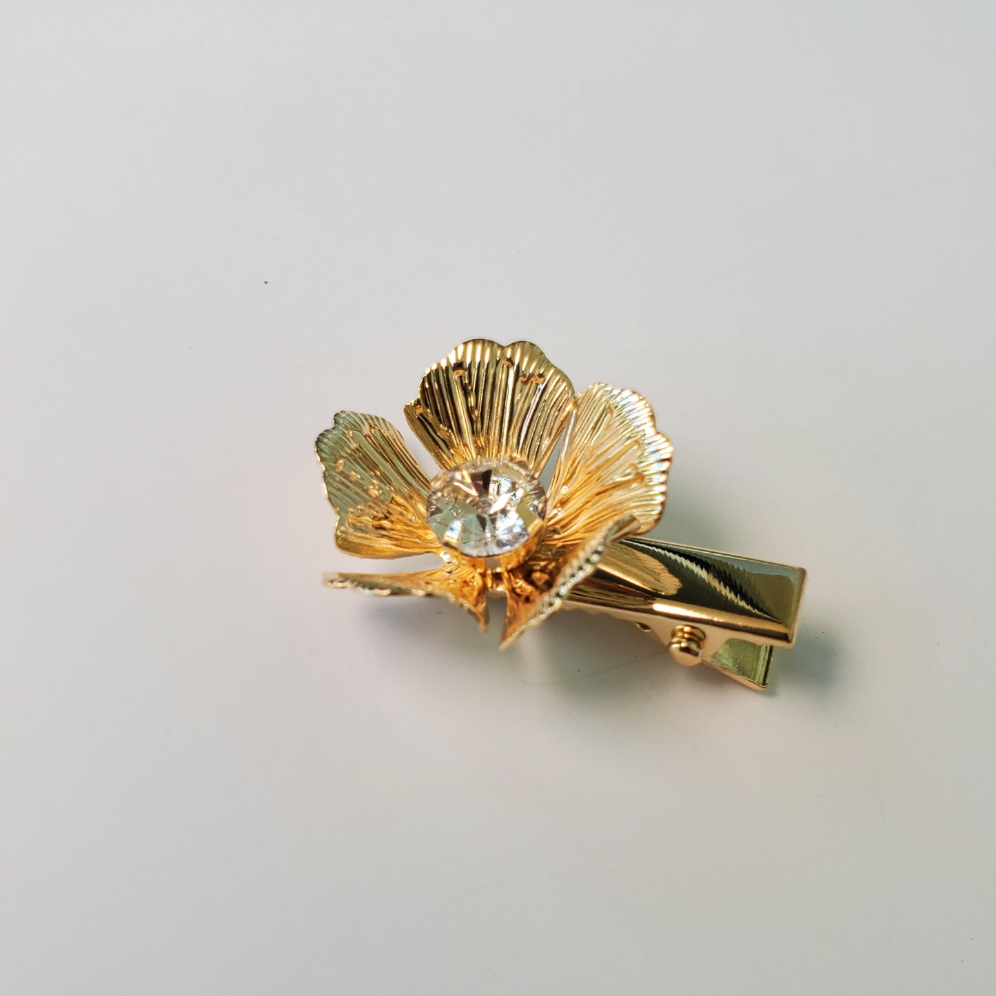 Golden flower hair clip*Small metal alligator clip*Fashion hair accessory*Gold metal wedding pin*Golden jewelry*Set of 3*Trendy gift