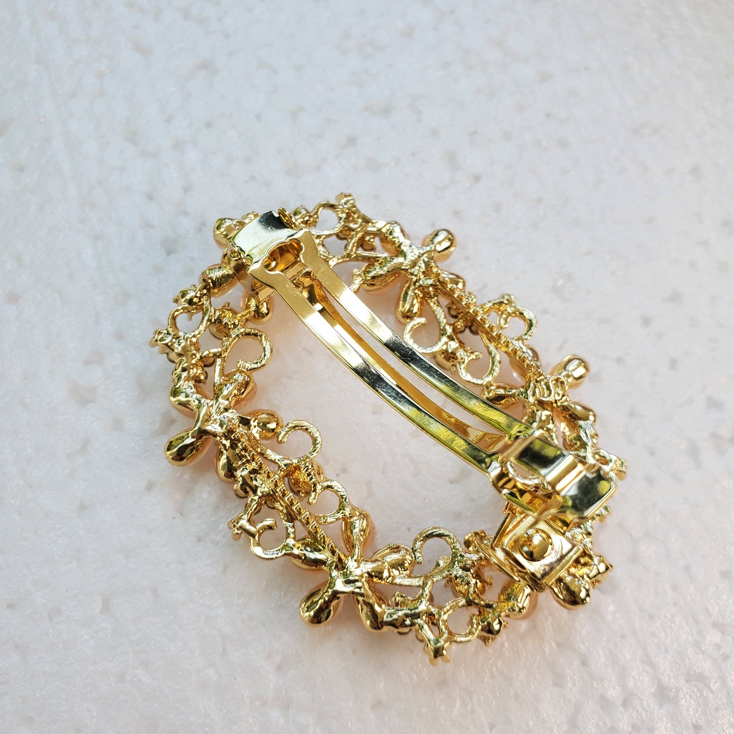 Yellow gold barrette*Metal golden hair clip*Crystals/rhinestones hair pin*Hair jewelry*Stylish gift*Gift for mom*Trendy jewelry*Best gift