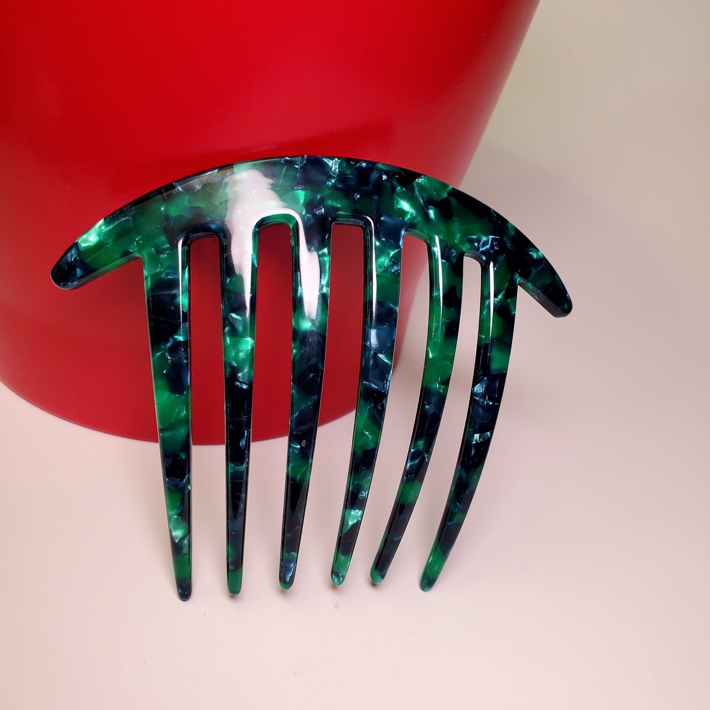 Hair comb*Curved French comb*Large hair fork *Side hair comb*French twist clip*Green  hair comb*Gift for girls*Mom gift*Fashion gift